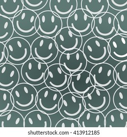 Smile face pattern with pastel colorful smileys for textiles background. Smiles icon background. design vector.