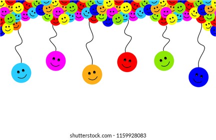Smile Face Seamless Pattern. Vector Graphic Background.