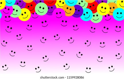 Smile Face Seamless Pattern. Vector Graphic Background.