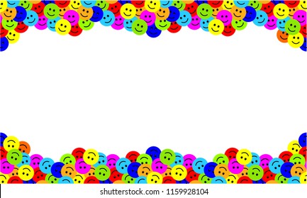 Smile Face Seamless Pattern. Vector Graphic Background.