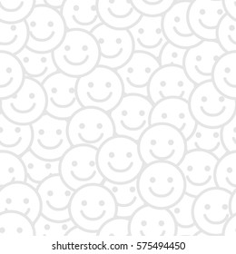 Smile Face Seamless Pattern. Vector Background Texture