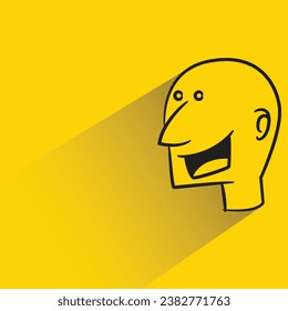 smile face with shadow on yellow background
