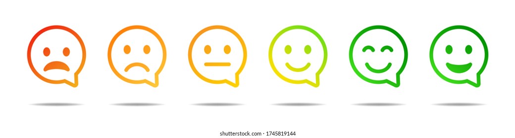 Smile face speech bubble icon. Black vector isolated emoji collection. Cutomer feedback concept. EPS 10