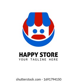 Smile face store logo concept for online store, ecommerce, mall and many more
