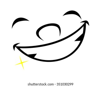 smile face teeth character illustration logo icon vector