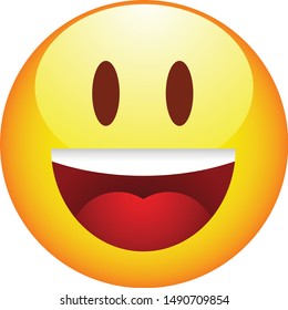 Smile face vector icon in white background