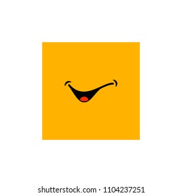 smile face vector logo template illustration lebaran