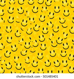 Smile face yellow background. Happy vector illustration