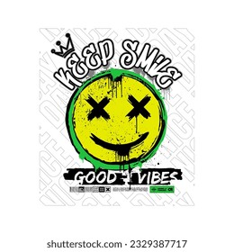 smile face,geometry futuristic.Vector crazy cartoon character illustration design.Smile smiley techno,trippy acid print poster,sticker,t-shirt,tees concept art 