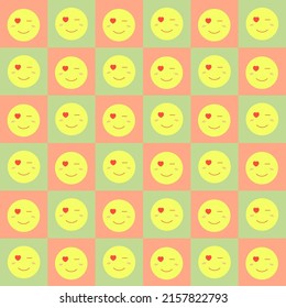 Smile faces happiness and fall in love.