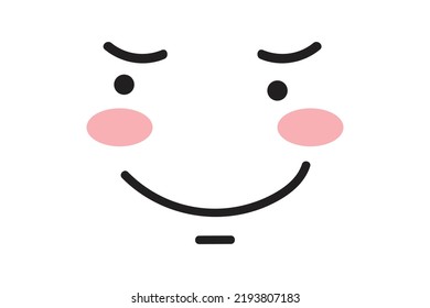 Smile facial expressions in doodle style isolated on white background