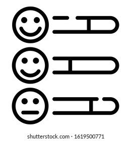 Smile feedback icon. Outline smile feedback vector icon for web design isolated on white background