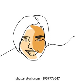 Smile female face vector art for t-short print