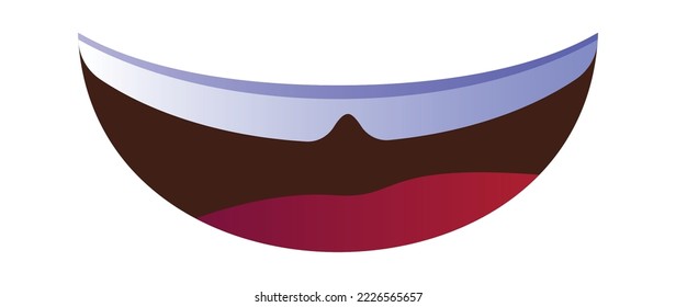 Smile flat icon Funny heart emoji teeth element