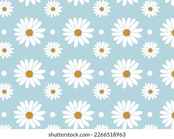  smile flower cartoon groovy hippie daisy seamless pattern Funny happy sticker vector illustration