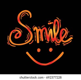 Smile font design, vector illustration, graphic, background
