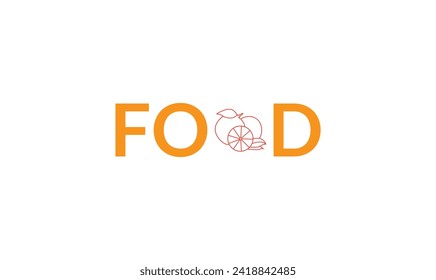 Smile food logo design on isolated background, happy food logo design.