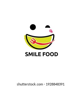 concepto vectorial del logotipo del alimento de sonrisa, icono, elemento y plantilla para empresas