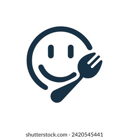 smile food logo vector illustration template design