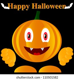 Smile in the form of a pumpkin on a black background