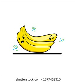 Smile Friut Yellow Banana Vector Icon.