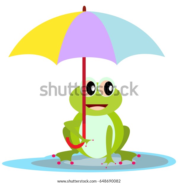 Custom frog decor for baby room Smile Frog Color Umbrella On Puddle Stock Vector Royalty Free 648690082