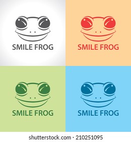 Smile frog symbol icon set. Vector illustration, Logo template design