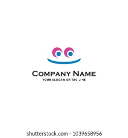 smile frog vector logo
