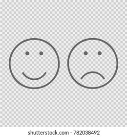 Smile and frown face vector icon eps 10.