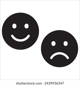 Smile and frown icon Face emoticon sign Vector EPS 10