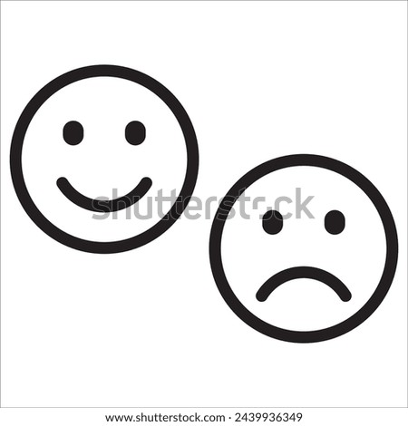 Smile and frown icon Face emoticon sign Vector EPS 10