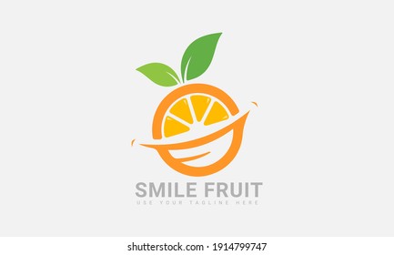 Smile Fruit Orange Logo Design