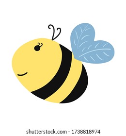 Smile funny bee. Cartoon style. Vector EPS10