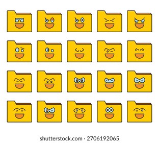 smile and funny folder emoticon set