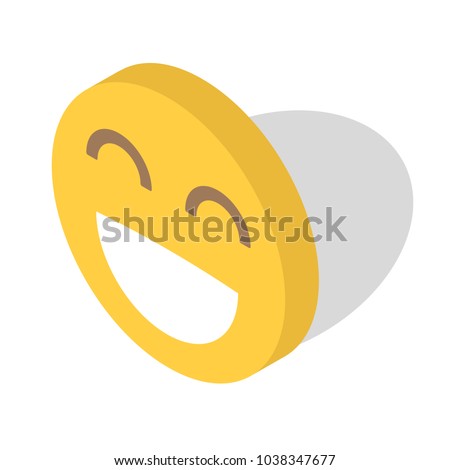 smile funny icon vector icon illustration isometric design