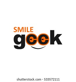 Smile Geek Logo Design Vector
