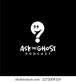 Smile ghost questions mark logo for movie or business