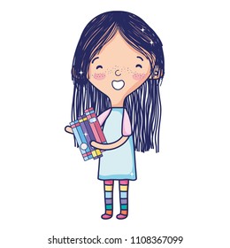 smile girl with books education and dress