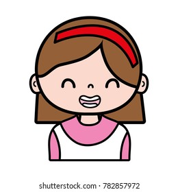 smile girl with brown hair and headband