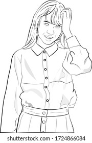 Vector de inclinación Smile Girl EPS10 N01