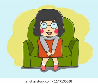Smile girl vector