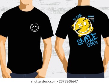 Smile given typography design, front and back t-shirt graphic design vector