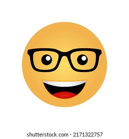 smile glasess emoji orange vector icon