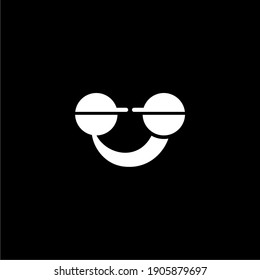 smile glasses head connection two people logo
