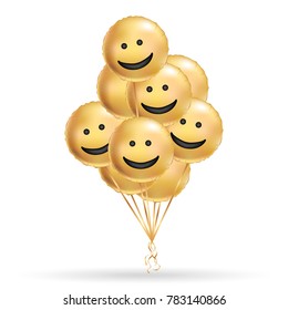 Smile gold balloons background