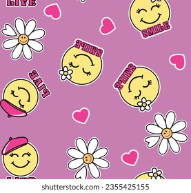 smile graphic tees for girl seamless love