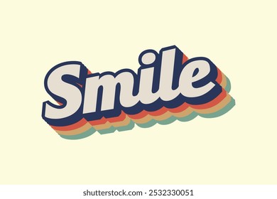 Smile Groovy 70s Retro Vintage T-Shirt Design – Playful Aesthetic Typography Vector Template for T-Shirt, Kid Tee, Banner, Poster, Wall Art, Sticker, Mug, Tote Bag, and Mini Sign