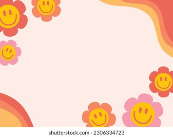 Smile Groovy Retro Colorful Motivational Quotes Poster