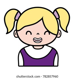 smile hair with blond and two tails hair