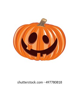 Smile Halloween Pumpkin isolated on white background
